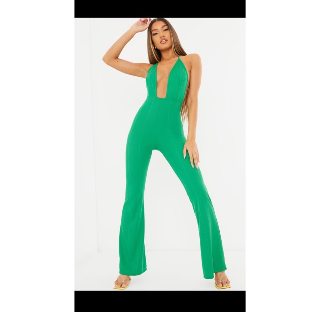 NWOT- PrettyLittleThing Green Jumpsuit